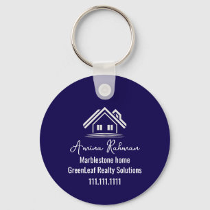 Custom Navy Blue Real Estate Realtor Keychains