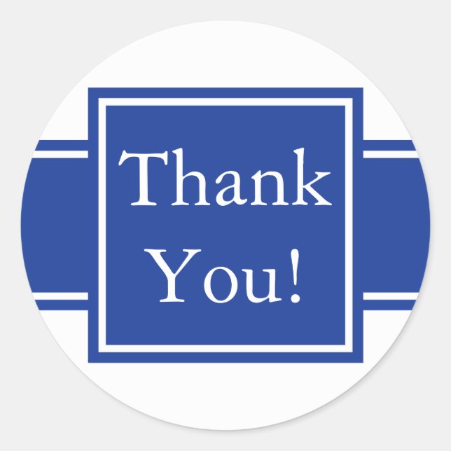 Custom Navy Blue Thank You Sticker and Favour Labe (Front)