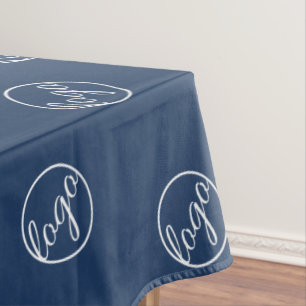 Custom Navy Blue Trade Show Logo Business Tablecloth