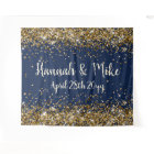 Custom Navy Gold Wedding Backdrop Photo Booth Prop
