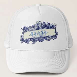 Custom Navy Vintage Father's Day Love You Dad Trucker Hat
