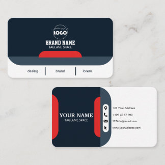 Custom navy & white Professional business Business Card