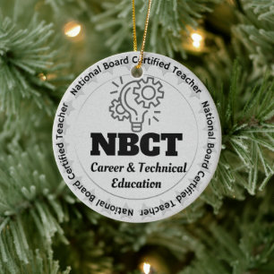 Custom NBCT Career Technical Edu Teacher Gift Ceramic Tree Decoration