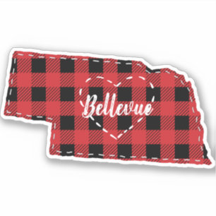 Custom Nebraska Home State Buffalo Plaid Christmas