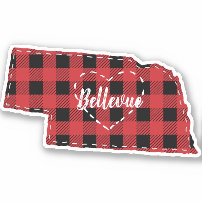 Custom Nebraska Home State Buffalo Plaid Christmas (Front)