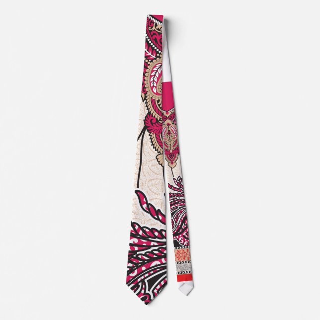 Custom Neck Tie | Vibrant Paisley Pattern Style (Front)