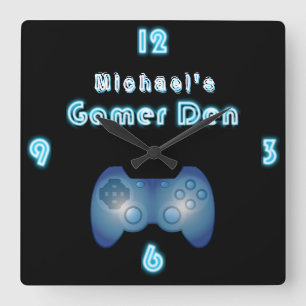 Custom Neon Clock Gamers Den ManCave Boys Room