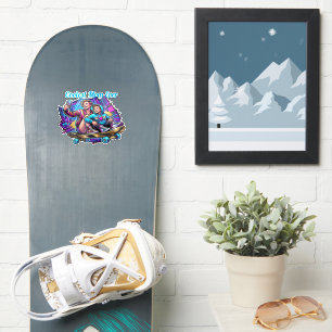 Custom Neon Coolest Mum & Son Synthwave Sticker