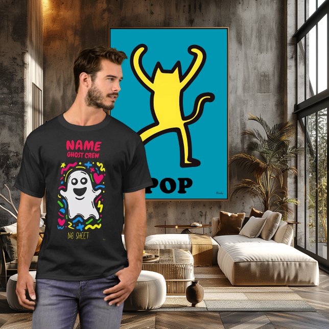 Custom Neon Ghost Pop Art No Sheet Funny Halloween T-Shirt (Creator Uploaded)