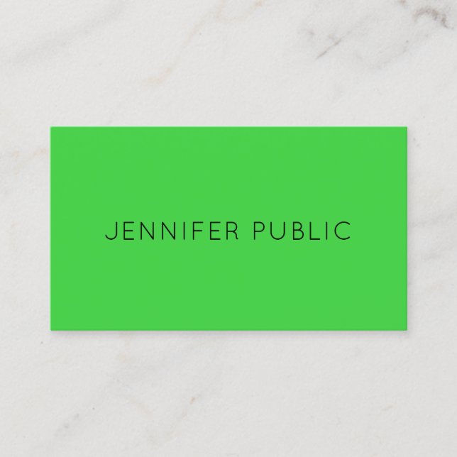 Custom Neon Green Colour Modern Elegant Template Business Card (Front)