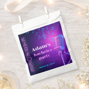 Custom Neon Karaoke Night Bachelor Party  Favour Bags