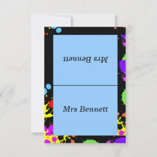 Custom, Neon Paint, Table, Escort Cards