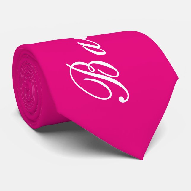 Custom neon pink bachelorette party neck ties (Rolled)