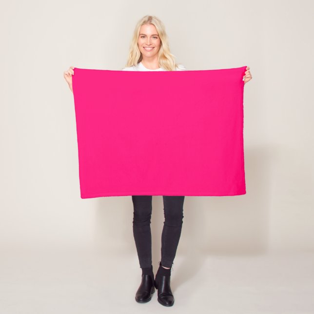 Custom Neon Pink Fleece Blanket – Personalised (In Situ)