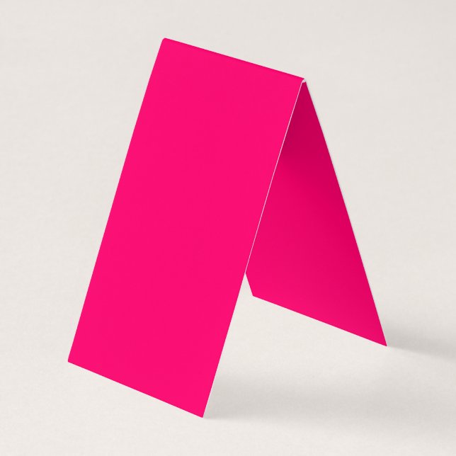 Custom Neon Pink Folded Business Card (Back)