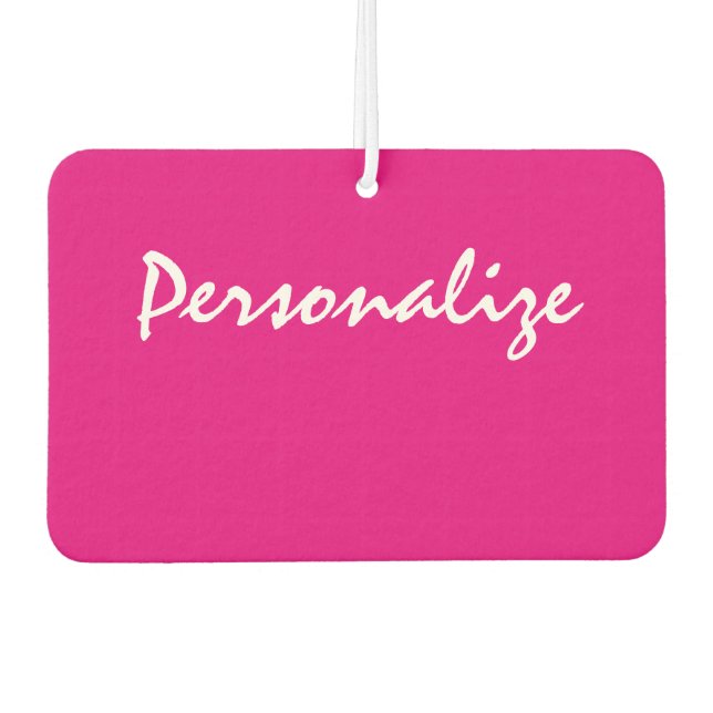 Custom neon pink heart shape car air freshener (Front)