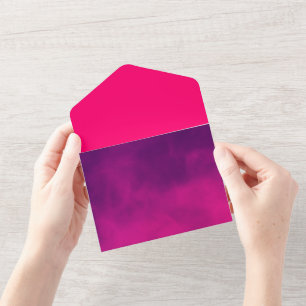 Custom Neon Pink & Violet Smoke Wedding Invite