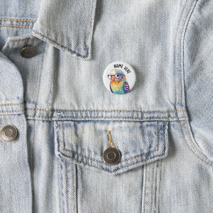 Custom Nerdy Budgie Button