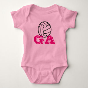 Custom Netball Player Position Ball Print Baby Bodysuit