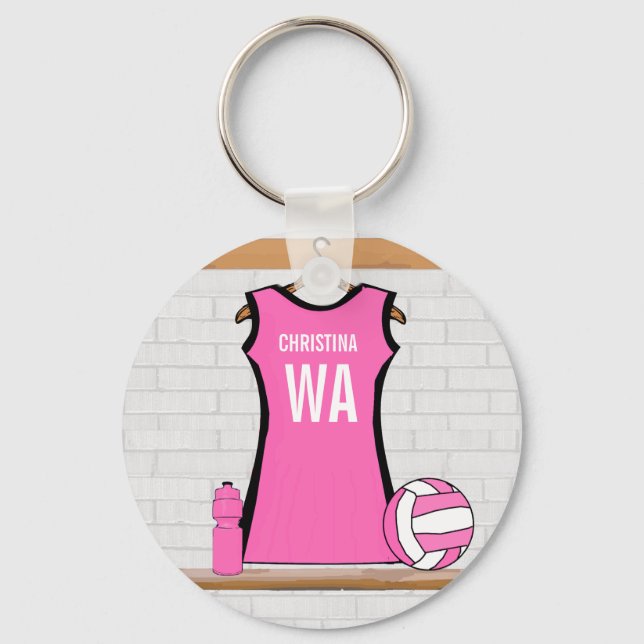 Custom Netball Uniform Key Ring (Front)