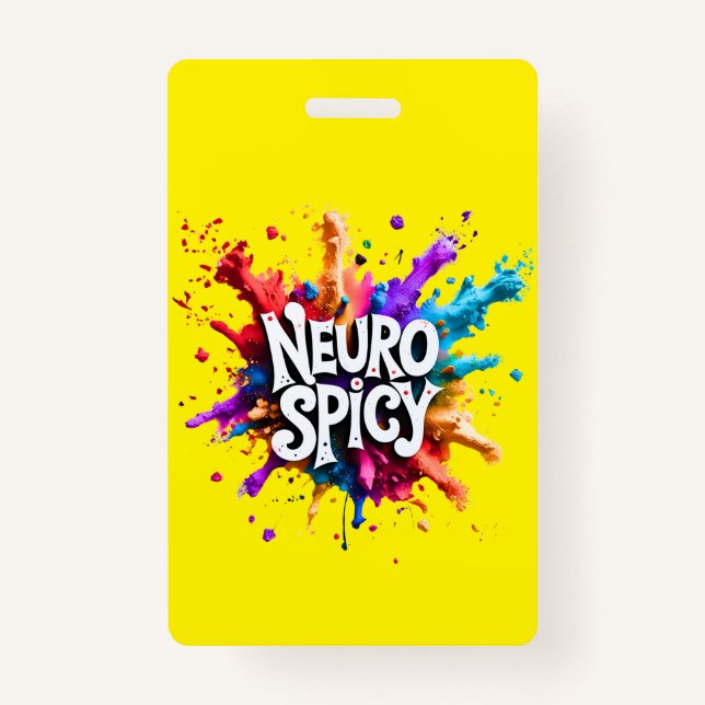 Custom NEUROSPICY learning disability emergency  ID Badge (Front)