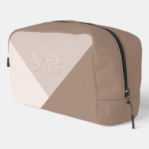 Custom Neutral Brown Ivory Beige Taupe Natural Dopp Kit