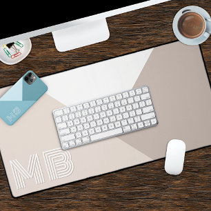 Custom Neutral Ivory Cream Beige Taupe Natural Desk Mat