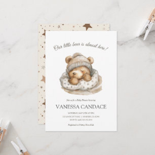 Custom Neutral our Little bear baby shower  Invitation