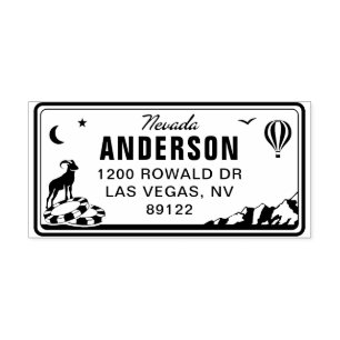 Custom Nevada License Plate Return Address Stamp