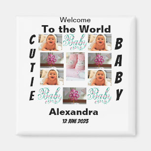 Custom New Baby 11 Photo Collage  Magnet