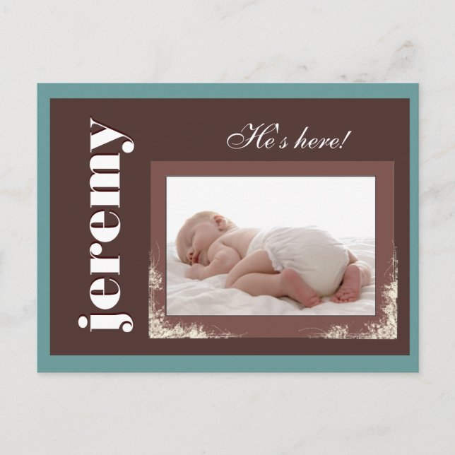 Custom  New Baby announcement Postcard (Front)