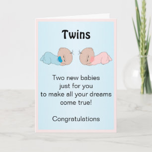Custom New Born Twins Card