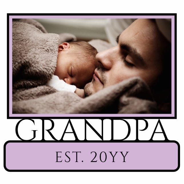 Custom New Grandpa Est. Photo Sculpture (Front)