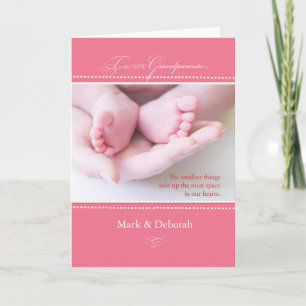 Custom New Grandparents, Mark & Deborah, Pink Card