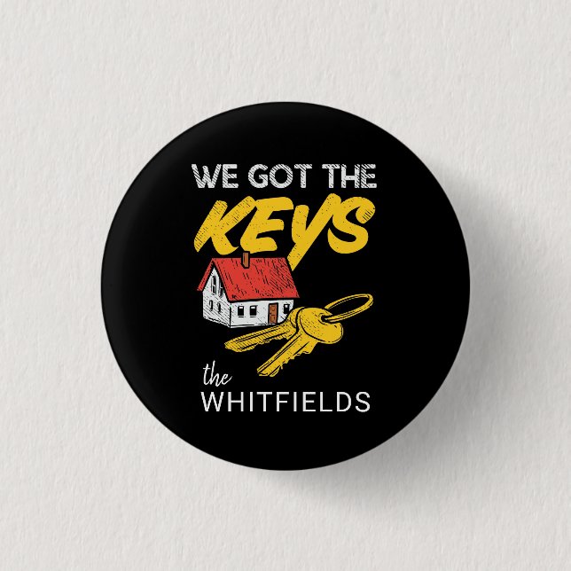 Custom New Home Owners Matching Housewarming Party 3 Cm Round Badge (Front)