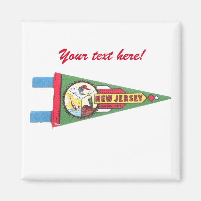 Custom New Jersey NJ Souvenir Magnet Favour (Front)