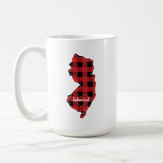 Custom New Jersey State Hometown Plaid Christmas Coffee Mug