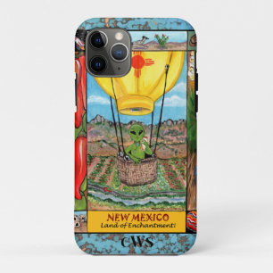 Custom New Mexico Alien Balloon Chile Zia Symbols iPhone 11 Pro Case