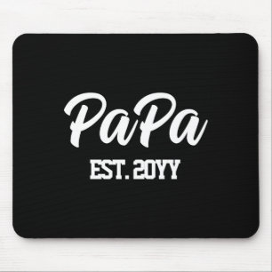 Custom New Papa Est Year Father Personalized Gift Mouse Mat