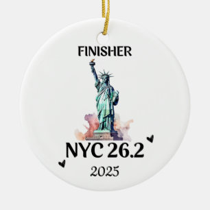 Custom New York 2025 Marathon Ornament Finisher
