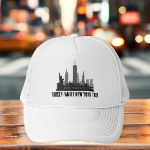 Custom New York Trip Skyline Statue of Liberty Trucker Hat