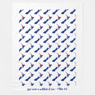 Custom NEW ZEALAND Flag Fleece Blanket