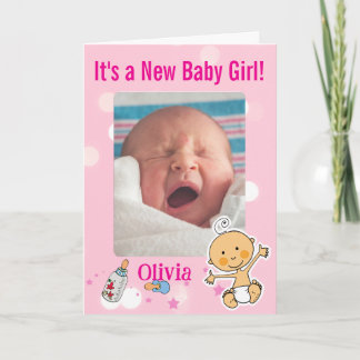 Custom Newborn Girl Photo Announcement