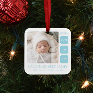 Custom Newborn Keepsake Baby Birth Stats Ornament