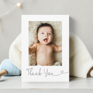 Custom newborn Photo Thank you Heart Baby shower Card