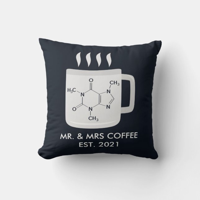 Custom Newly Weds Chemistry Caffeine Lovers Cushion (Front)