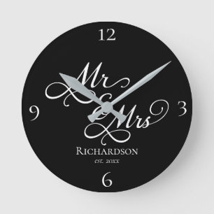 Custom Newlywed Couple Clock