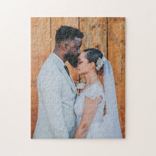 Custom Newlywed Lovers Couple Wedding Photo Jigsaw Puzzle