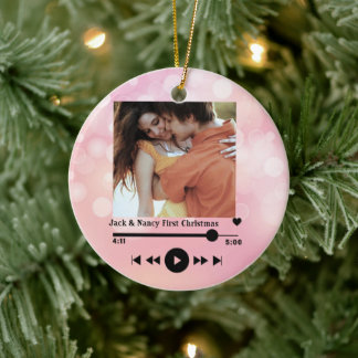 Custom Newlywed mr and mrs 1st just married 2022 Ceramic Tree Decoration