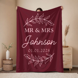 Custom Newlyweds Blanket Gift for Married Couples
